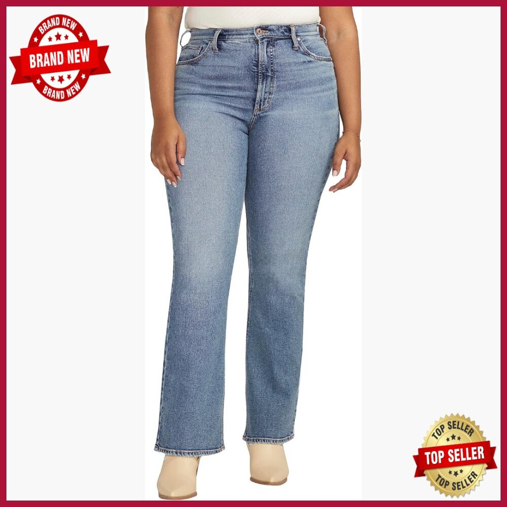 Plus Size High Rise Bootcut Jeans Vintage 90s Stretch Denim